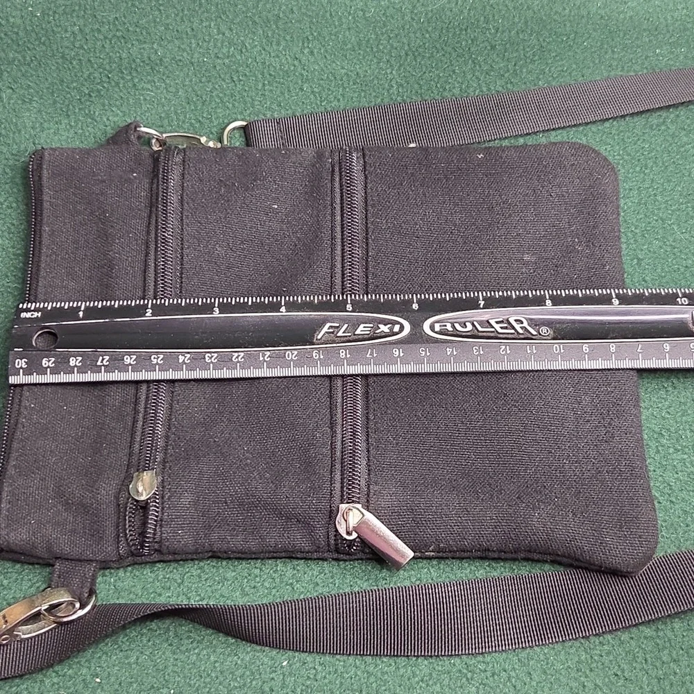 Cross body Shoulder Bag with Strap Black with Zipper Closure and side Pockets